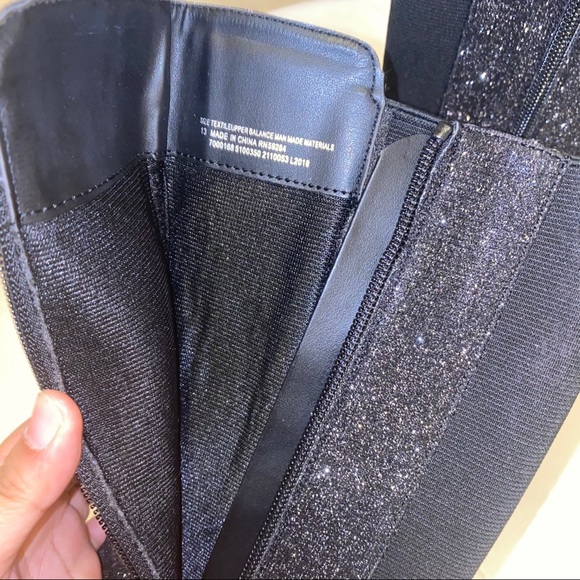 Black glitter kids girls boots booties shoes - Picture 7 of 10